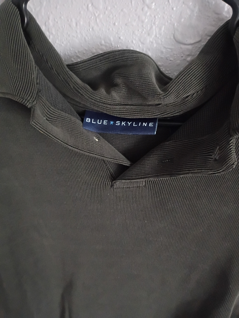 Blue Sky Olive Ribbed Collared Top - Picture 5 of 6